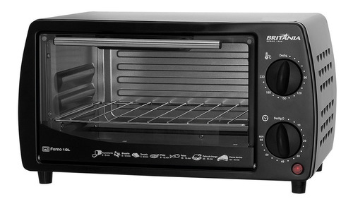 Forno de bancada elétrico Britânia 10L 10L preto 220V