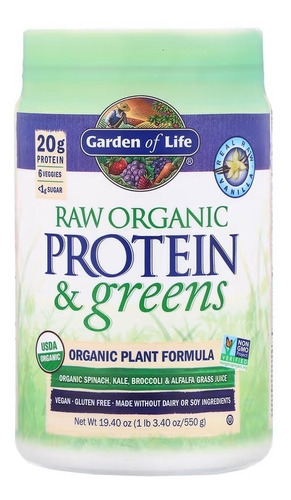 Garden Of Life Raw Protein & Greens Fórmula Vegetal 550g Sfn