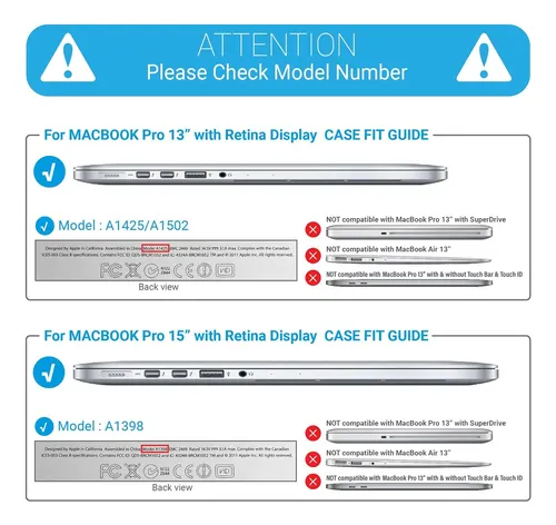 Ibenzer Funda Rígida Para Macbook Pro 13 2012-2015 A1502 A14