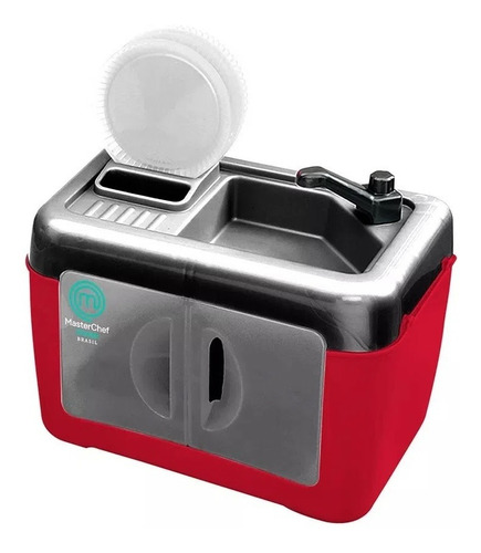Brinquedo Pia Com Gabinete Master Chef Junior Candide 7603 Cor Vermelho