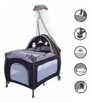 Comprar Cuna Corral Mecedora Ebaby Tull Capota Juguetes Y Cambiador Color rosado azul celeste naranja Diseño de la tela Acolchado