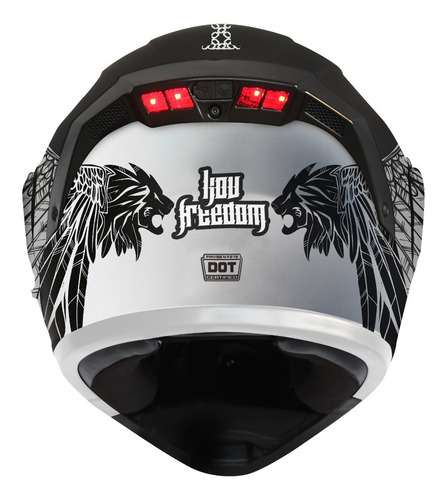 Imagen 6 de 8 de Casco Abatible Kov Para Moto Estelar Freedom Luz Led Stop