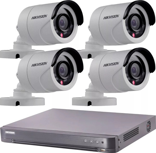 Kit Seguridad Hikvision Dvr 8 + 4 Camaras 2mp Full Hd 1080p