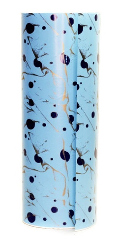 Bobina De Papel De Regalo Azul Estampada