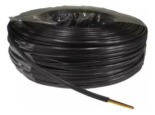 Rollo Cable Plano 100m Telefono Telefonico 4 Cables 2 Pares Negro