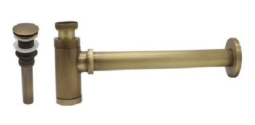 Imagen 1 de 4 de Cespol Laton Antiguo Con Contra Push Up Sin Rebosadero