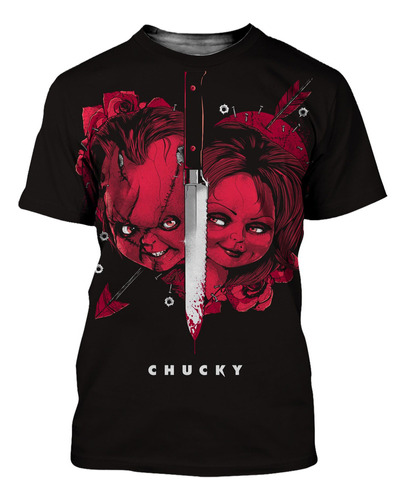 Playera De Manga Corta Con Estampado 3d De Chucky