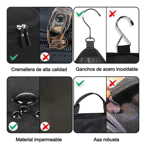 Neceser De Viaje Impermeable Con Gancho Y Gran Capacidad