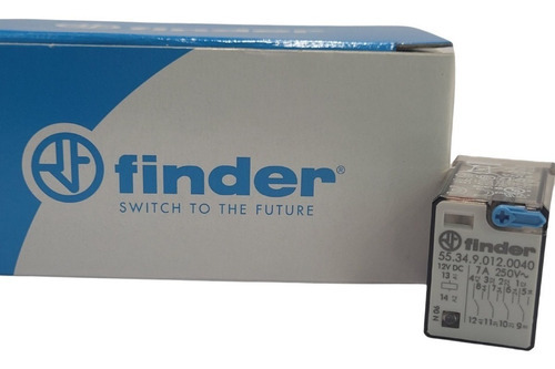 Relé Electromagnético Finder Mod.5534 De 4 Inversores 12vdc