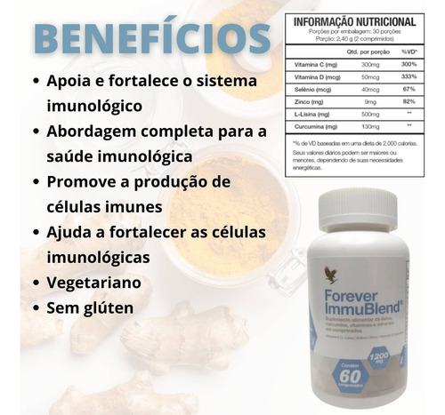 Curcumina Immublend 60caps Sem Sabor