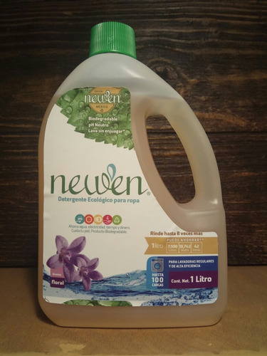 Newen 1lt Detergente Ecológico Para Ropa - Lava Sin Enjuagar