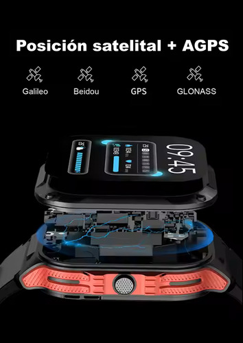 Reloj Smartwatch Lg105 Gps Integrado Amoled Sumergible 5 Atm Negro Deportivo Malla De Silicona Negra Bisel Negro