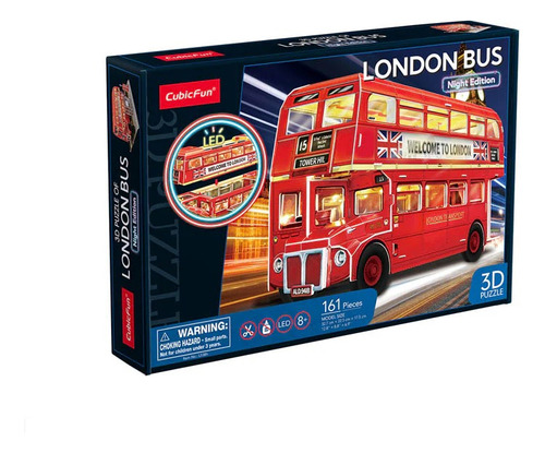 Puzzle 3d - London Bus Edicion Nocturna - Cubicfun