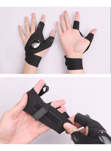 Guantes De Pesca Con Luz Nocturna, Guantes Led Sin Dedos, Im