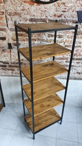 Imagen 4 de 8 de Mueble Biblioteca Industrial Madera Hierro A Medida