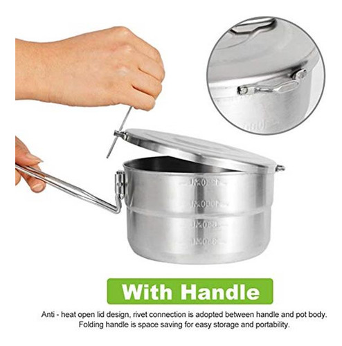 Denpetec - Olla De Cocina De Acero Inoxidable Con Tapa Y Asa