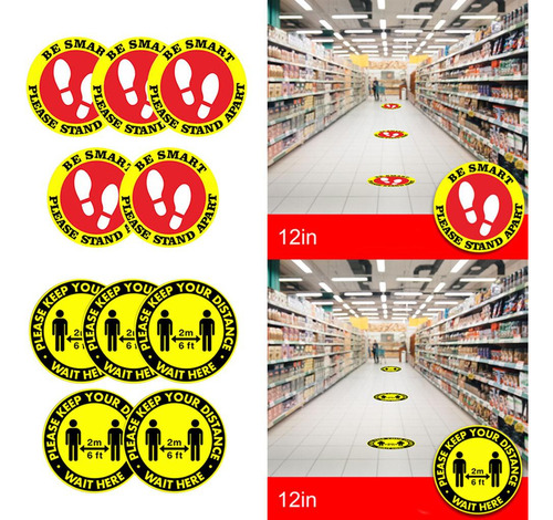 10x Etiqueta Engomada Del Piso De Seguridad De