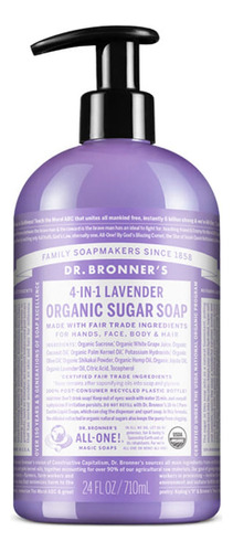 Dr Bronner's jabón de azucar organico aroma lavanda 710 ml