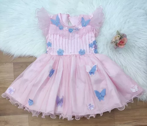 Vestido Infantil Jardim Encantado Com Borboletas