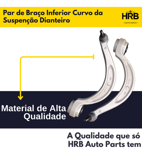 Par Braço Dianteiro Curvo Inferior Audi A4 - 2016 A 2021