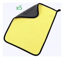 Comprar Pack X5 Paños De Microfibra Super Absoventes 30x30cm Color Amarillo