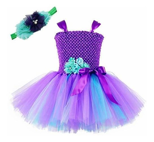 Vestido Sirena Tutu Dreams Con Diadema, 1-12 Años.