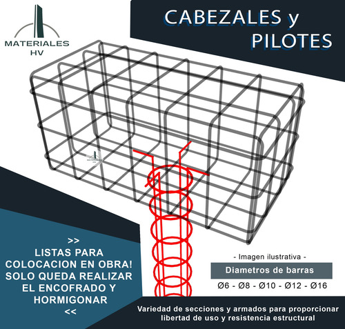 Cabezal Y Pilote Fundación Rectangular Armadura Ø10 Longitud