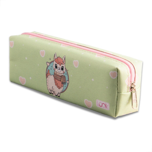 Estojo Escolar Feminino Simples 1 Zíper Estampas Cor Lhama Estampado