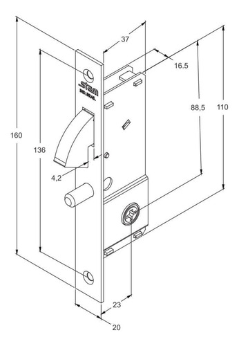 Fechadura 1940 Tetra Porta De Correr Bico Papagaio Inox Stam