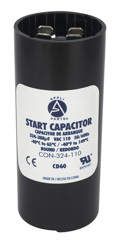 Condensador/ Capacitor De Arranque     324-388 Mfd 110v