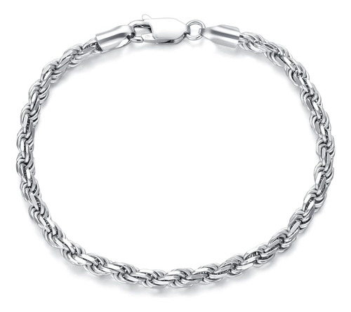 Kxj Pulsera Tobillera De Plata De Ley S925 Italiana De 3 Mm 