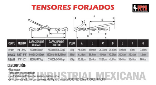 Tensor Tipo Matraca T 5/16¨ - 3/8¨ 4 Pzs P