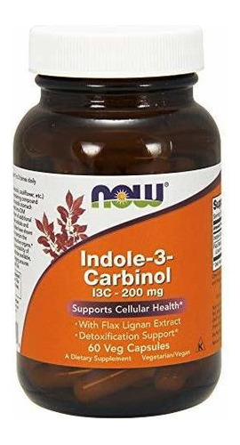 Indole-3-carbinol 200 Mg Now Con Extracto De Lino 60 Cap