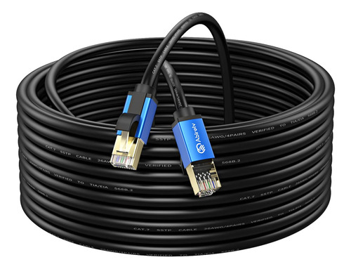 Abireiv Cat7 Cable Ethernet De 250 Pies, Cat7 Para Exteriore