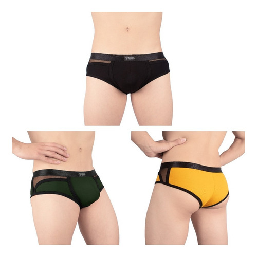 Az. Paquete De 3 Cacheteros Para Hombre De Algodón Con Red