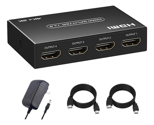 Adaptador Splitter Divisor De Multi Entrada Hdmi 4 Salidas Transmisión De Señal De Alta Definición Visualización Multipantalla Sincronizada