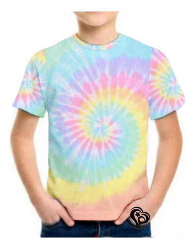 Camiseta Tie Dye Masculina Infantil Tai Dai Blusa Arco Iris