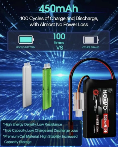Bateria Lipo 450mah 2s 30c Jst Hoovo Rc Heli Avion Carro