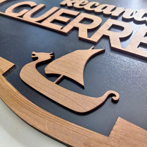 Imagem 3 de 4 de Placa Quadro Recanto Do Guerreiro Rustica Mdf