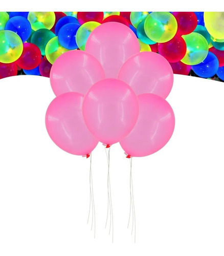 Pack 25 R10 Globos Neón Fiestas Flúor Uv  Color Fucsia