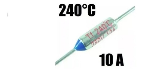 Imagem 3 de 5 de Fusível Térmico 240º 10a 250v P/ Eletrodomésticos - 2 Peças