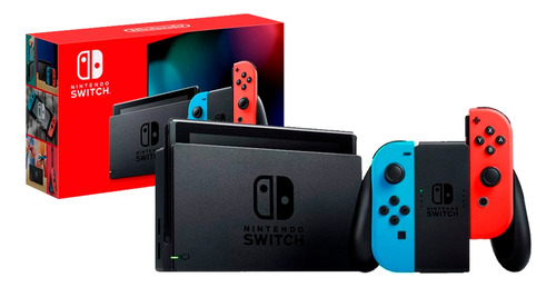 Nintendo Switch Neon Blue And Neon Red Joycon. Color Rojo