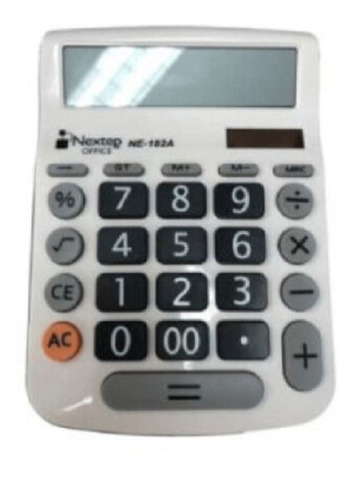 Calculadora Nextep Ne-182a 12 Dígitos Con Batería Sola /v Color Blanco