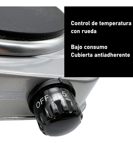 Anafe Eléctrico Flounder 1 Hornalla Potencia 1000w