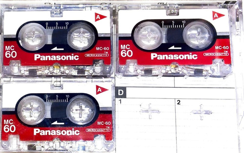 Micro Cassette Audio 60 Minutos Pack * 3 - Panasonic  Mc60