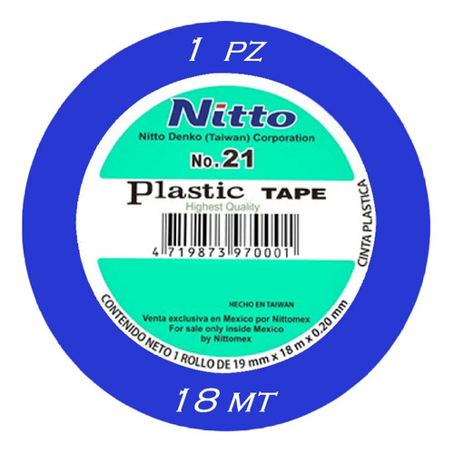 Cinta De Aislar Colores 19mm X 18mt Nitto No.21 (1pz)