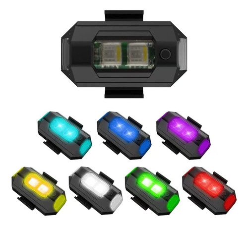 Luz Led Flashing+fijo Con Bateria Recargable Usb 7 Colores