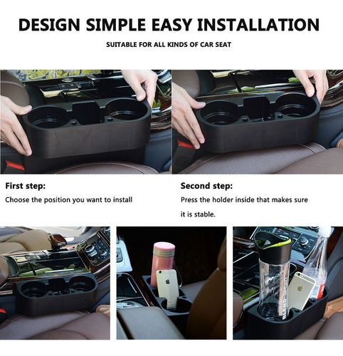 Imagen 6 de 10 de Organizador Auto Para Botellas Y Porta Celular 2018