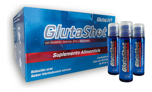 Glutashot Suplemento Líquido Glutation/magnesio 10ml 30pzs Tropical