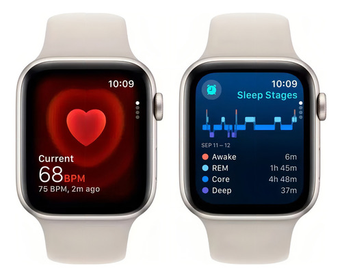 Apple Watch Se Gps (2da Gen) Caja De Aluminio Color Blanco Estelar De 44 Mm Correa Deportiva Color Blanco Estelar - M/l